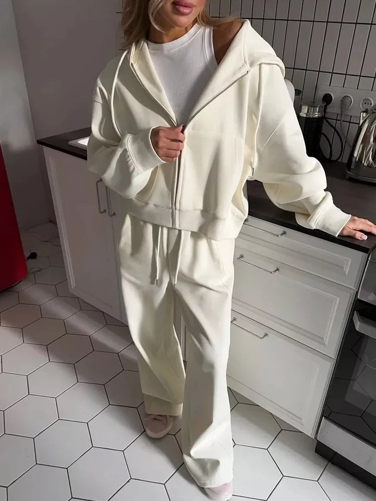 Damski Dres z Kapturem na Zamek – Bluza + Spodnie