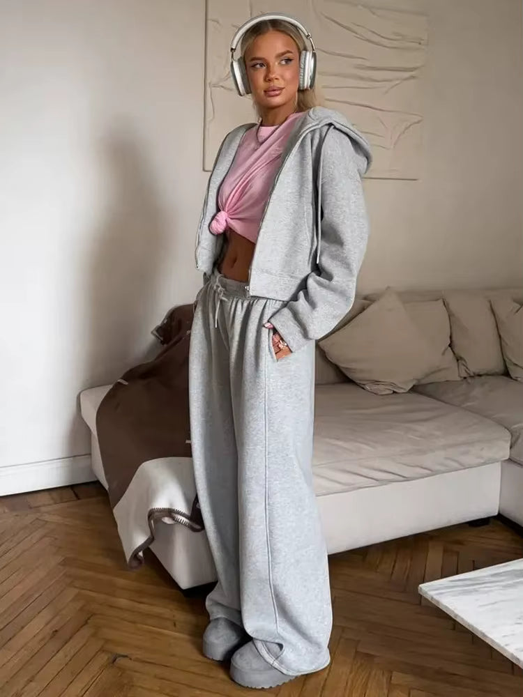 Damski Dres z Kapturem na Zamek – Bluza + Spodnie