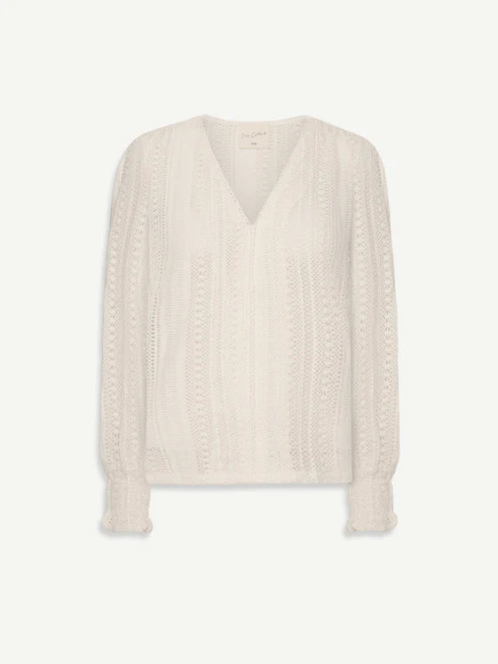 Bluzka z Koronkowym Wzorem i Dekoltem V