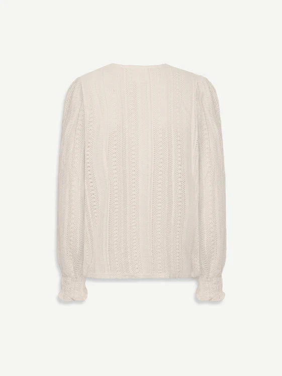 Bluzka z Koronkowym Wzorem i Dekoltem V