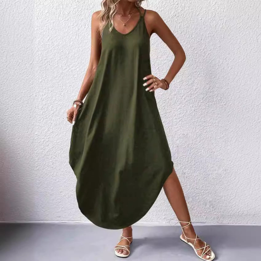 Maya – Robe fluide col V estivale
