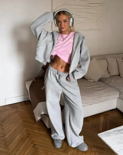 Damski Dres z Kapturem na Zamek – Bluza + Spodnie