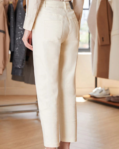 Damskie spodnie z wysokim stanem