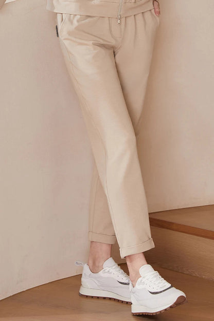 Damskie Spodnie z Elastycznym Pasem