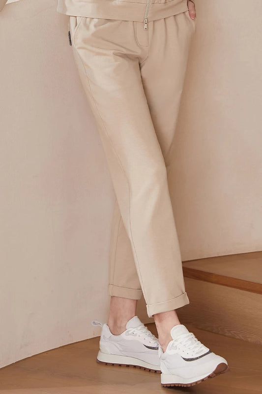 Damskie Spodnie z Elastycznym Pasem