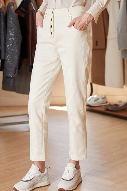 Damskie spodnie z wysokim stanem