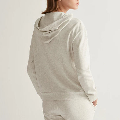 Damska Bluza z Kapturem z Czesanej Bawełny