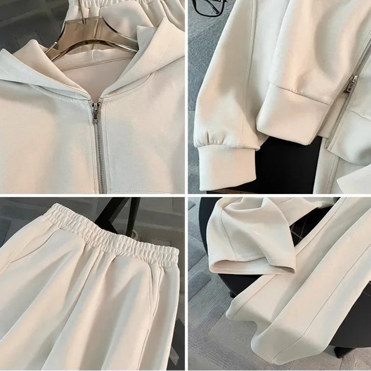 Damski Dres z Kapturem na Zamek – Bluza + Spodnie