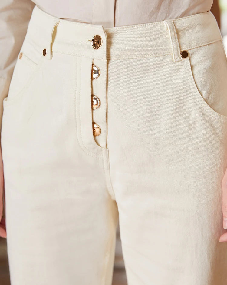 Damskie spodnie z wysokim stanem