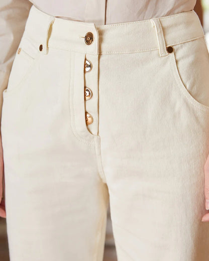 Damskie spodnie z wysokim stanem