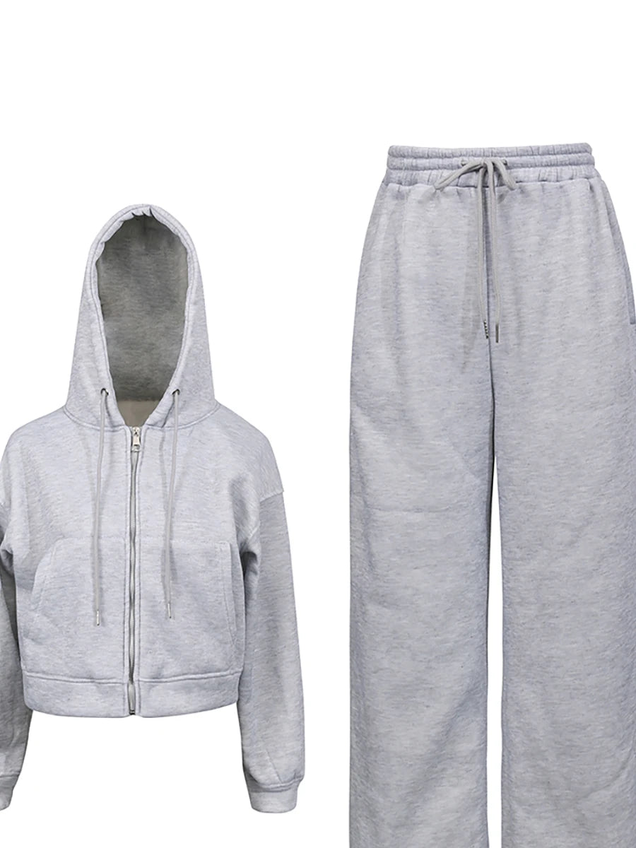 Damski Dres z Kapturem na Zamek – Bluza + Spodnie